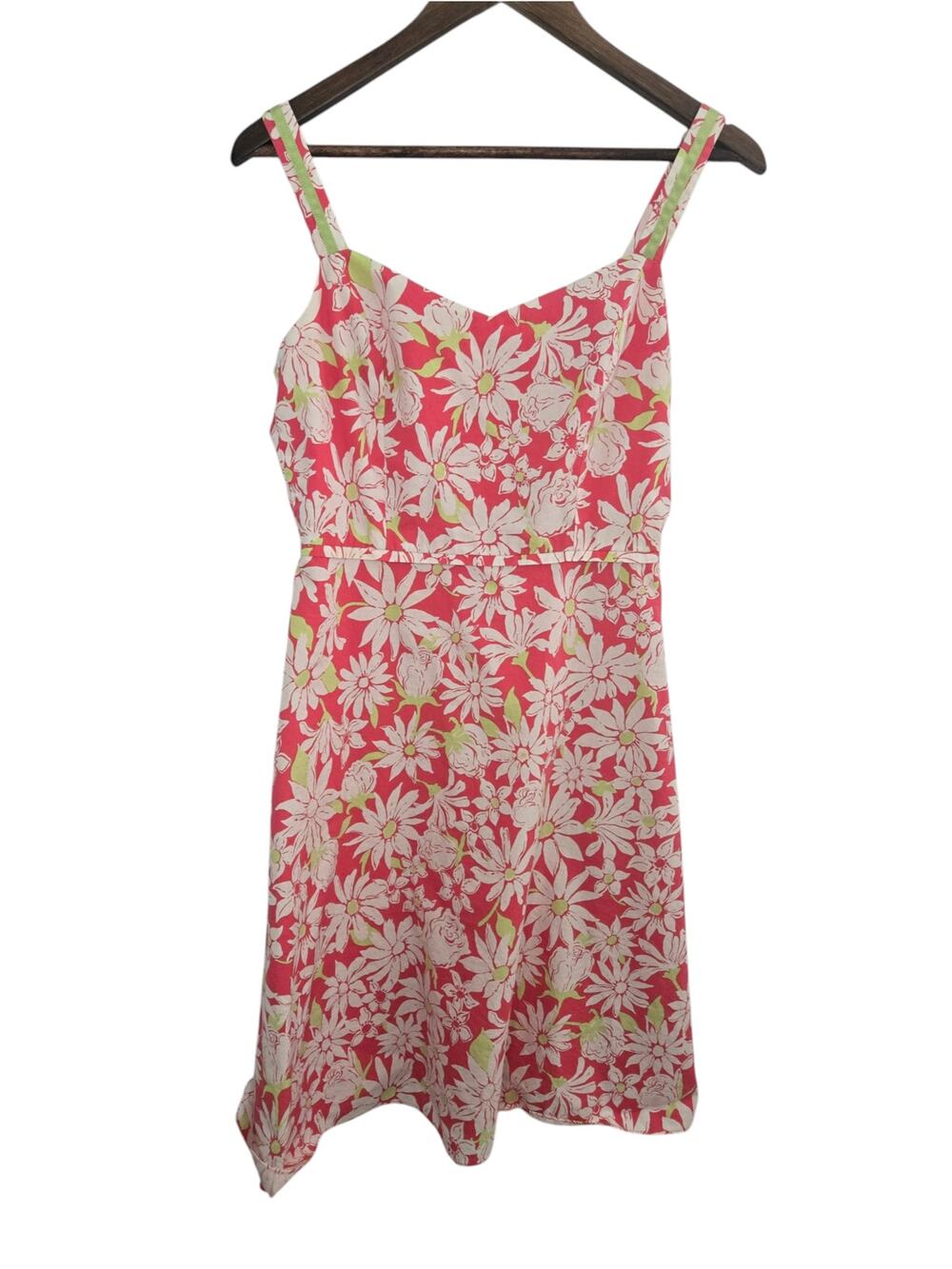 Talbots Petites Floral Sundress Size 6 Pink Sleeveless Fit & Flare Dress